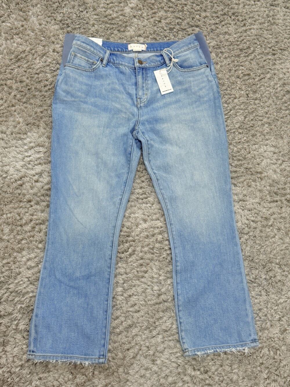 Hatch The Crop Under Belly Kick Flare Crop Jeans Maternity Women Size 31 NWT